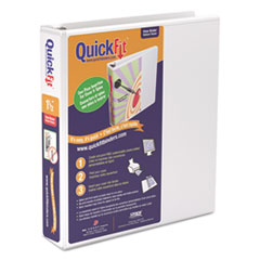 Stride QuickFit D-Ring View Binder, 1 1/2" Capacity, 8 1/2 x 11, White