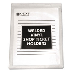 C-Line® Clear Vinyl Shop Ticket Holders, Both Sides Clear, 15 Sheets, 8.5 x 11, 50/Box