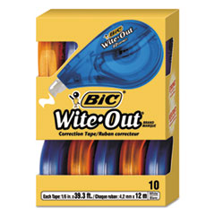 BIC® Wite-Out EZ Correct Correction Tape, Non-Refillable, 1/6" x 472", 10/Box