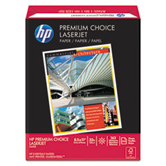 HP Premium Choice LaserJet Paper, 98 Brightness, 32lb, 8-1/2x11, White, 500 Shts/Rm