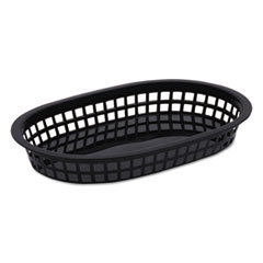 Tatco Food Basket, Black, Plastic, Large, 6 7/8 x 1 3/8