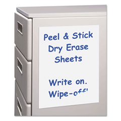 C-Line® Peel and Stick Dry Erase Sheets, 8 1/2 x 11, White, 25 Sheets/Box