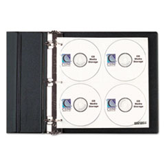 C-Line® CD/DVD Refillable D-Ring Binder Kit, Holds 80 Discs, Black