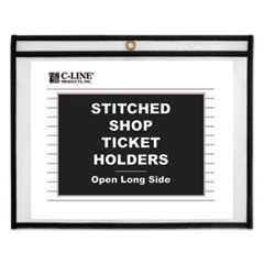C-Line® Shop Ticket Holders, Stitched, Both Sides Clear, 75 Sheets, 12 x 9, 25/Box