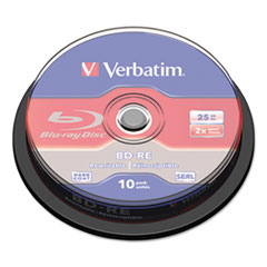 Verbatim® BD-RE Disc, 25 GB, 2x, Silver,10/Pk