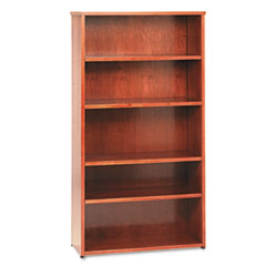 HON® BW Wood Veneer Series Five-Shelf Bookcase, 36w x 13d x 66h, Bourbon Cherry