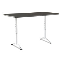 Iceberg ARC Adjustable-Height Table, Rectangular, 36" x 72" x 30" to 42", Graphite Top, Silver Base