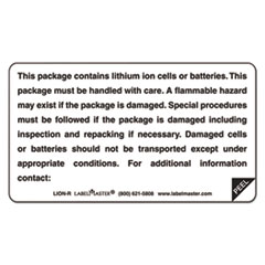 LabelMaster® Lithium Battery Self-Adhesive Labels