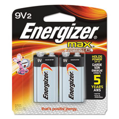 Energizer® MAX Alkaline Batteries, 9V, 2 Batteries/Pack
