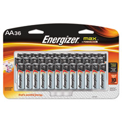 Energizer® MAX Alkaline Batteries, AA, 36 Batteries/Pack