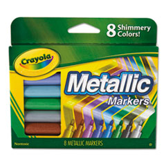 Crayola® Metallic Markers, Assorted, 8/Set