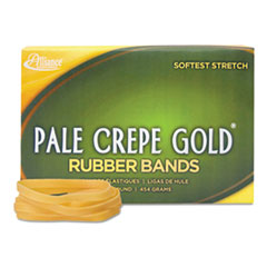 Alliance® Pale Crepe Gold Rubber Bands, Sz. 64, 3-1/2 x 1/4, 1lb Box