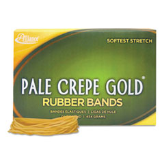 Alliance® Pale Crepe Gold Rubber Bands, Sz. 19, 3-1/2 x 1/16, 1lb Box