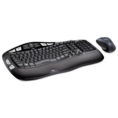 Logitech® MK550 Wireless Wave Keyboard + Mouse Combo, 2.4 GHz Frequency/30 ft Wireless Range, Black