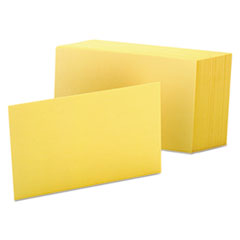 Oxford™ Unruled Index Cards, 4 x 6, Canary, 100/Pack