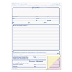 Adams® Contractor Proposal Form, Three-Part Carbonless, 8.5 x 11.44, 1/Page, 50 Forms