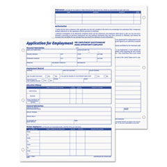 TOPS™ Employee Application Form, One-Part (No Copies), 11 x 8.38, 50 Forms/Pad, 2 Pads/Pack