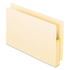 Pendaflex® Manila Drop Front Shelf File Pockets with Rip-Proof-Tape Gusset Top, 3.5" Expansion, Legal Size, Manila, 25/Box