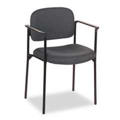 HON® VL616 Stacking Guest Chair with Arms, Supports Up to 250 lb, Charcoal Seat/Back, Black Base