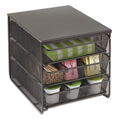 Safco® 3 Drawer Hospitality Organizer, 7 Compartments, 11 1/2w x 8 1/4d x 8 1/4h, Bk