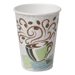 Dixie® PerfecTouch Paper Hot Cups, 12 oz, Coffee Haze, 160/Pack, 960/Carton
