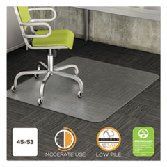 deflecto® DuraMat Moderate Use Chair Mat for Low Pile Carpet, 45 x 53, Clear