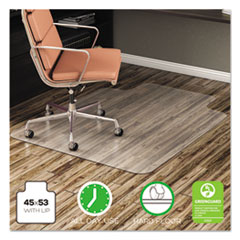 deflecto® EconoMat Anytime Use Chair Mat for Hard Floor, 45 x 53 w/Lip, Clear