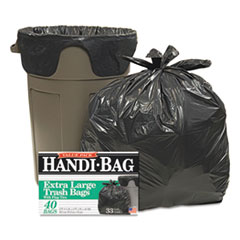 Handi-Bag® Super Value Pack, 33 gal, 0.65 mil, 32.5" x 40", Black, 40/Box