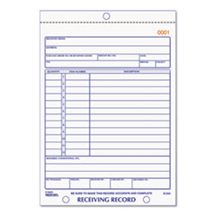 Rediform® Receiving Record Book, Three-Part Carbonless, 5.56 x 7.94, 1/Page, 50 Forms