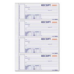 Rediform® Durable Hardcover Numbered Money Receipt Book, Three-Part Carbonless, 6.88 x 2.75, 4 Forms/Sheet, 200 Forms Total