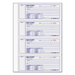 Rediform® Money Receipt Book, Hardcover, Three-Part Carbonless, 7 x 2.75, 4 Forms/Sheet, 200 Forms Total