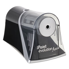 Westcott® iPoint Evolution Axis Pencil Sharpener, AC-Powered, 4.25 x 7 x 4.75, Black/Silver