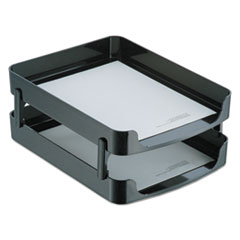 2200 Series Front-Loading Desk Tray, 2 Sections, Letter Size Files, 10.25" x 13.63" x 2", Black OIC22236