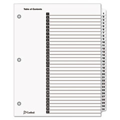Cardinal® OneStep Printable Table of Contents and Dividers, 31-Tab, 1 to 31, 11 x 8.5, White, White Tabs, 1 Set