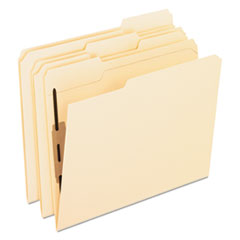 Manila Fastener Folders with Bonded Lesspace Fasteners, 2 Fasteners, Letter Size, Manila Exterior, 50/Box