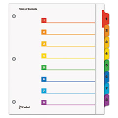 Cardinal® OneStep Plus Index System, 8-Tab, Multi-Color