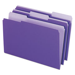 Interior File Folders, 1/3-Cut Tabs: Assorted, Legal Size, Violet, 100/Box