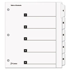 Cardinal® OneStep Plus Index System, 5-Tab, White
