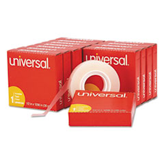 Universal® Invisible Tape, 1" Core, 0.5" x 36 yds, Clear, 12/Pack