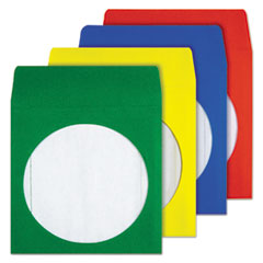 Quality Park™ Colored CD/DVD Paper Sleeves, Assorted Colors, 50/Box
