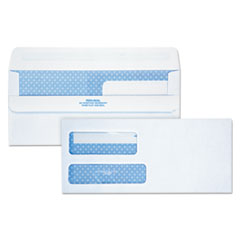 Quality Park™ Double Window Redi-Seal Security-Tinted Envelope, #9, Commercial Flap, Redi-Seal Closure, 3.88 x 8.88, White, 250/Carton