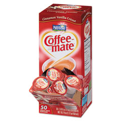 Coffee-mate® Liquid Coffee Creamer, Cinnamon Vanilla, 0.375 oz Mini Cups, 50/Box