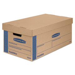 Bankers Box® SmoothMove Prime Small Moving Boxes, Lift Lid, 24l x 12w x 10h, Kraft/Blue, 8/CT