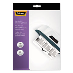 Fellowes® Laminator Cleaning Sheets, 3-10mil, 8 1/2 x 11, 10/Pack