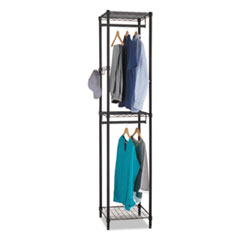 Alera® Wire Shelving Garment Tower, 18w x 18d x 81 3/4h, Black