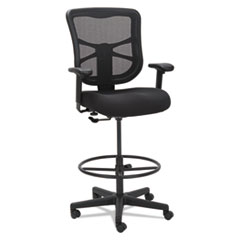 Alera® Alera Elusion Series Mesh Stool, Supports Up to 275 lb, 22.6" to 31.6" Seat Height, Black