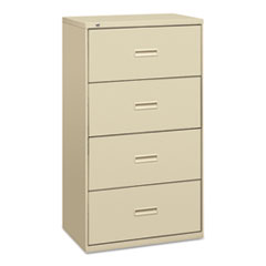 HON® 400 Series Lateral File, 4 Legal/Letter-Size File Drawers, Putty, 30" x 18" x 52.5"