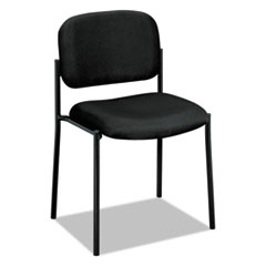 HON® VL606 Series Stacking Armless Guest Chair, Black Fabric