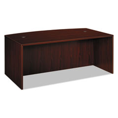HON® BL Laminate Series Bow Front Desk Shell, 72w x 42w x 29h, Mahogany