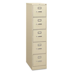 HON® 310 Series Vertical File, 5 Letter-Size File Drawers, Putty, 15" x 26.5" x 60"